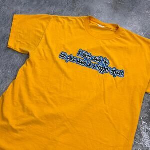 Vintage If Idiots Could Fly T Shirt. Funny Comic Text T Shirt. Size Large